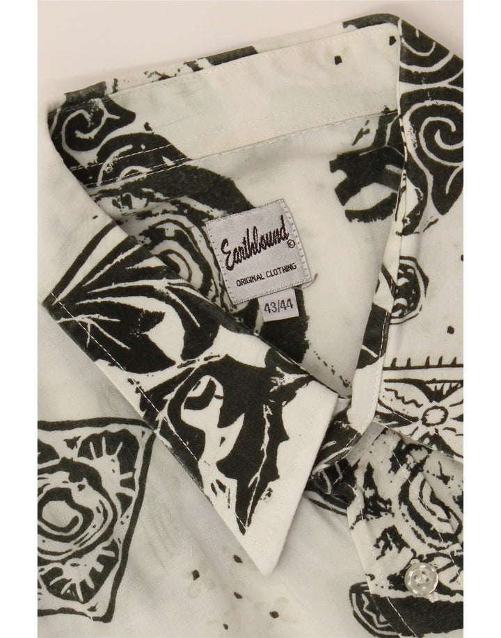 EARTHBOUND Mens Short Sleeve Shirt Size 43/44 Large White Paisley Vintage Earthbound and Second-Hand Earthbound from Messina Hembry 