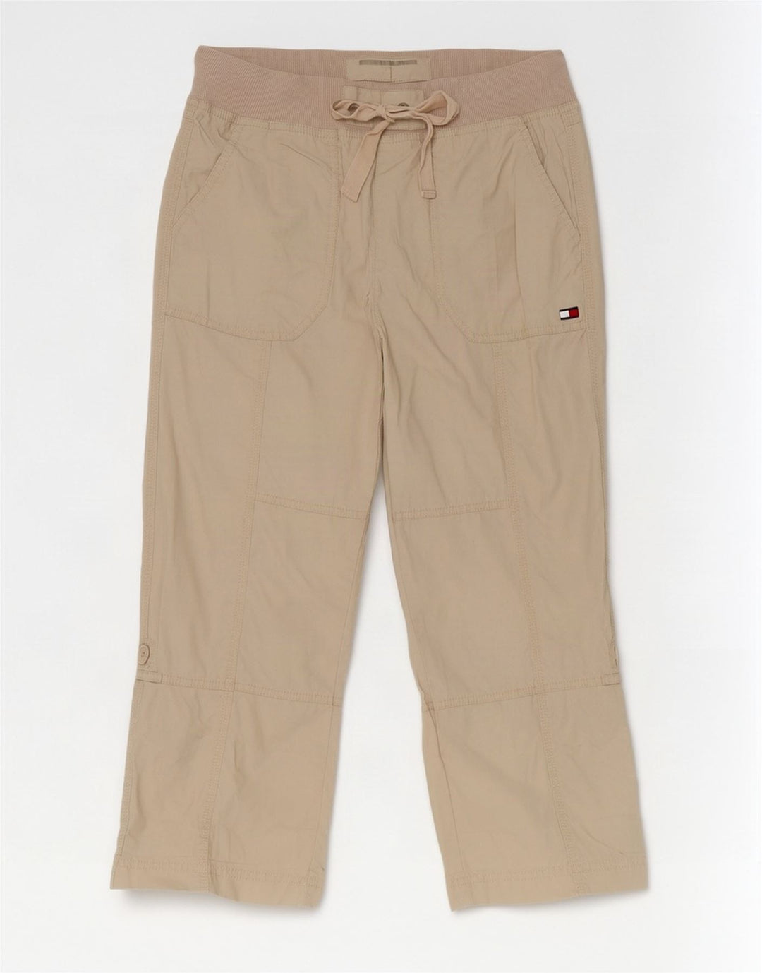 Pantaloni capri da donna Tommy Hilfiger piccoli W30 L21 cotone beige