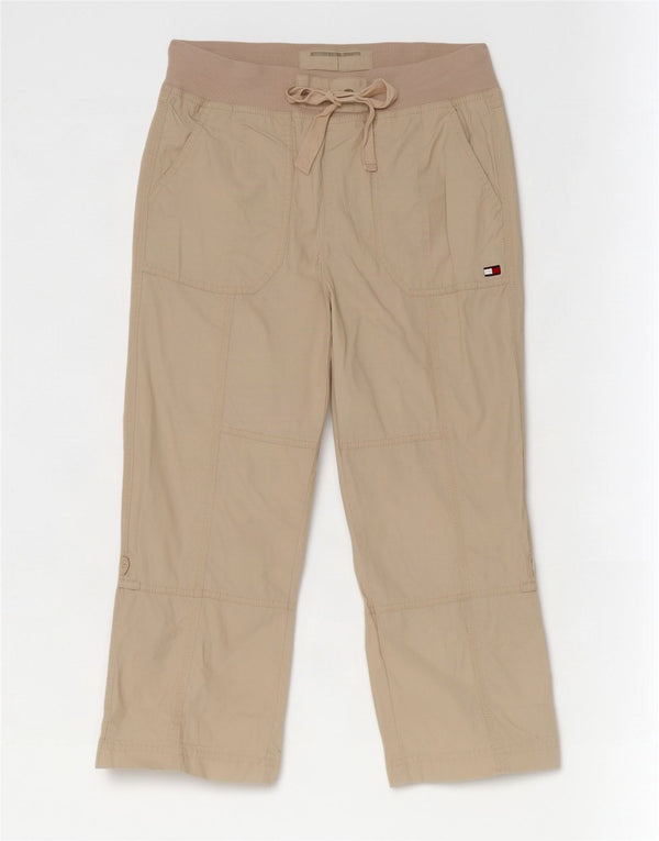 Pantaloni capri da donna Tommy Hilfiger piccoli W30 L21 cotone beige