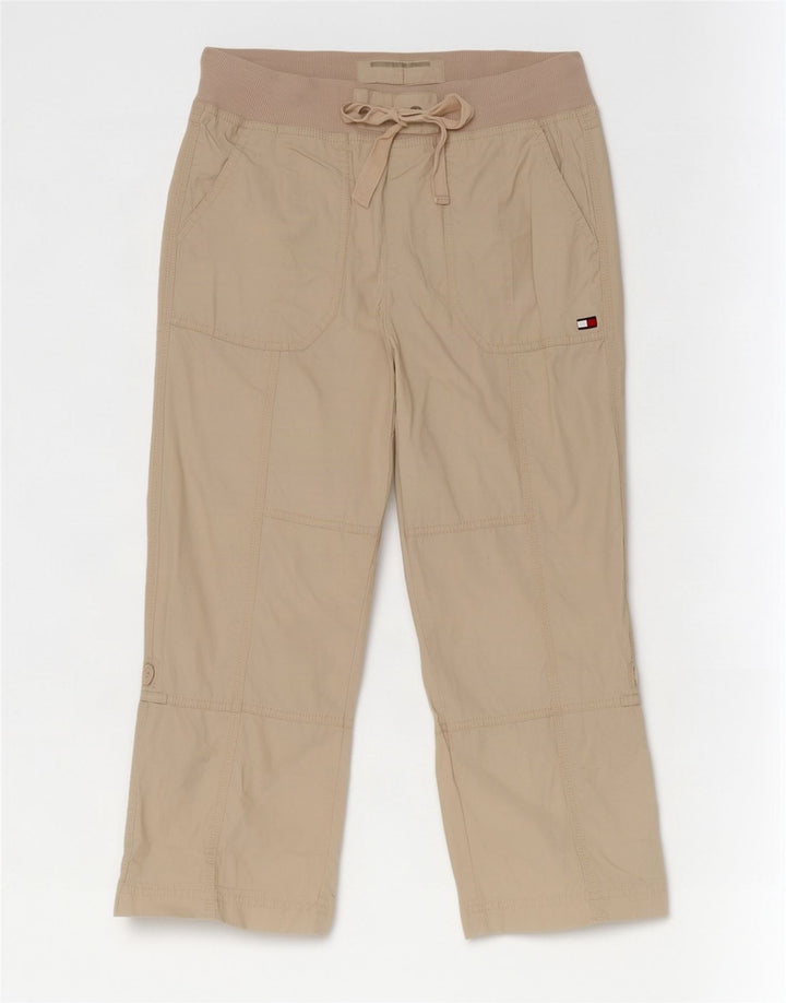 Pantaloni capri da donna Tommy Hilfiger piccoli W30 L21 cotone beige