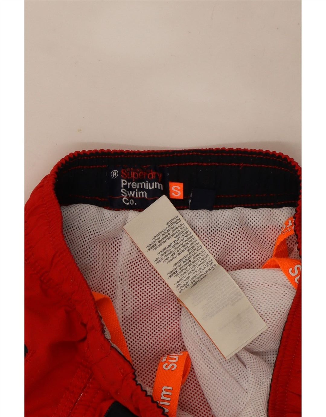Pantaloncini da bagno grafici da uomo Superdry piccoli in poliestere rosso