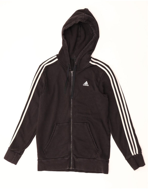 Felpa con cappuccio e zip Adidas da uomo piccola nera