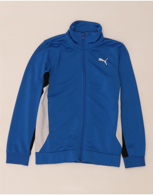 Giacca da tuta da ragazzo Puma 9-10 anni in poliestere color block blu