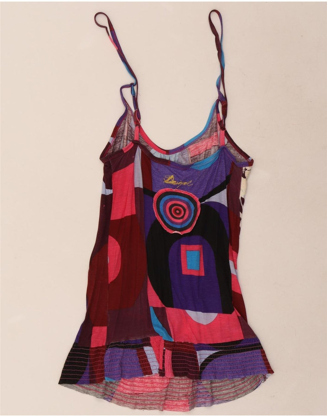 Desigual Womens Graphic Cami Top UK 12 Farfalla media multicolore