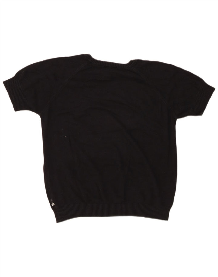 CALVIN KLEIN Maglione maglione girocollo da donna UK 16 Large Nero