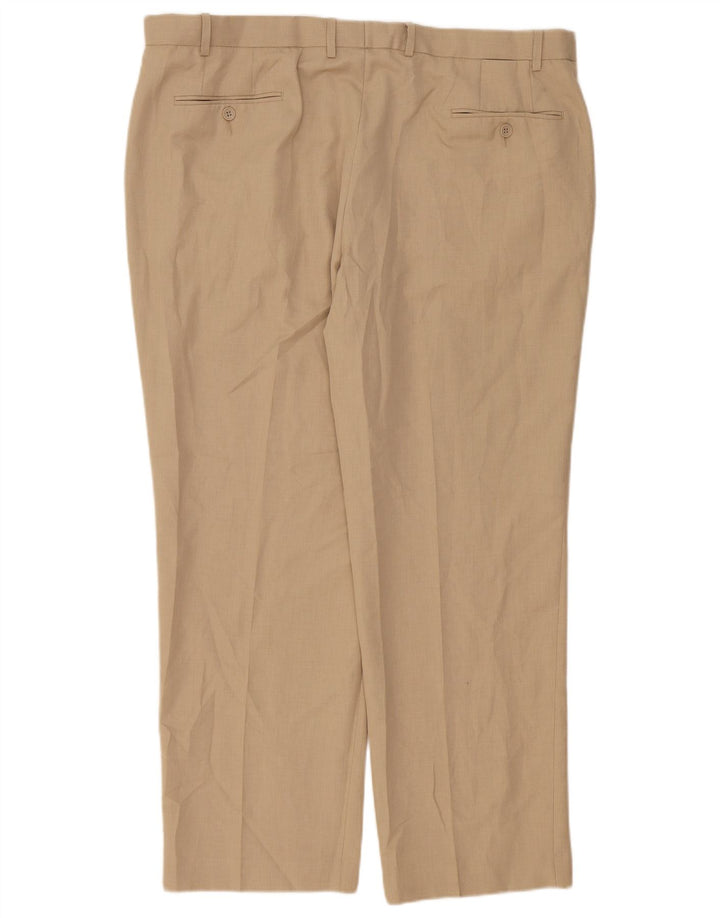 MARKS & SPENCER Pantaloni chino dritti da uomo W42 L31 Poliestere beige