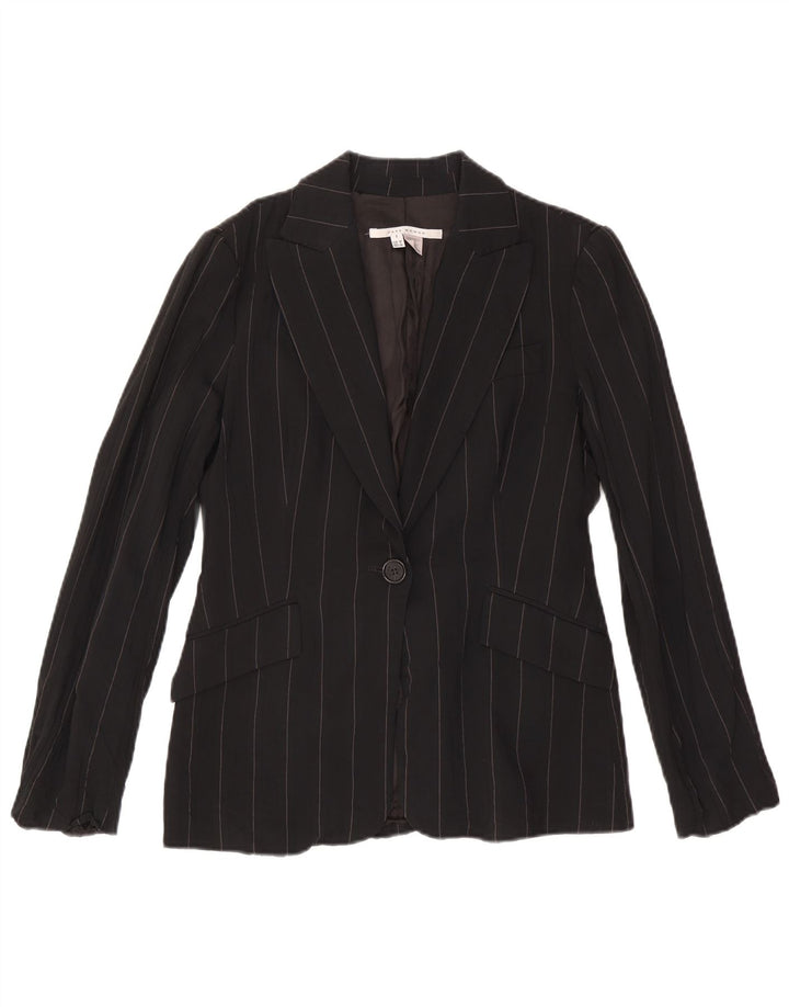Giacca blazer a 1 bottone da donna Zara EU 38 piccola in rayon a righe nere