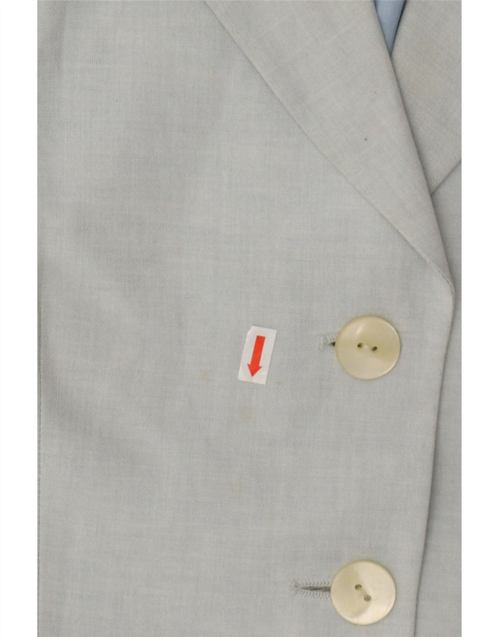 BENETTON Womens 3 Button Blazer Jacket IT 44 Medium Grey Linen Vintage Benetton and Second-Hand Benetton from Messina Hembry 