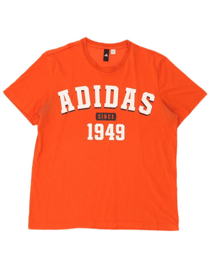 T-shirt grafica da uomo Adidas Top grande arancione