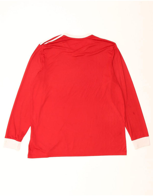 Adidas Mens Climalite Top Long Sleeve 2XL Red Polyester