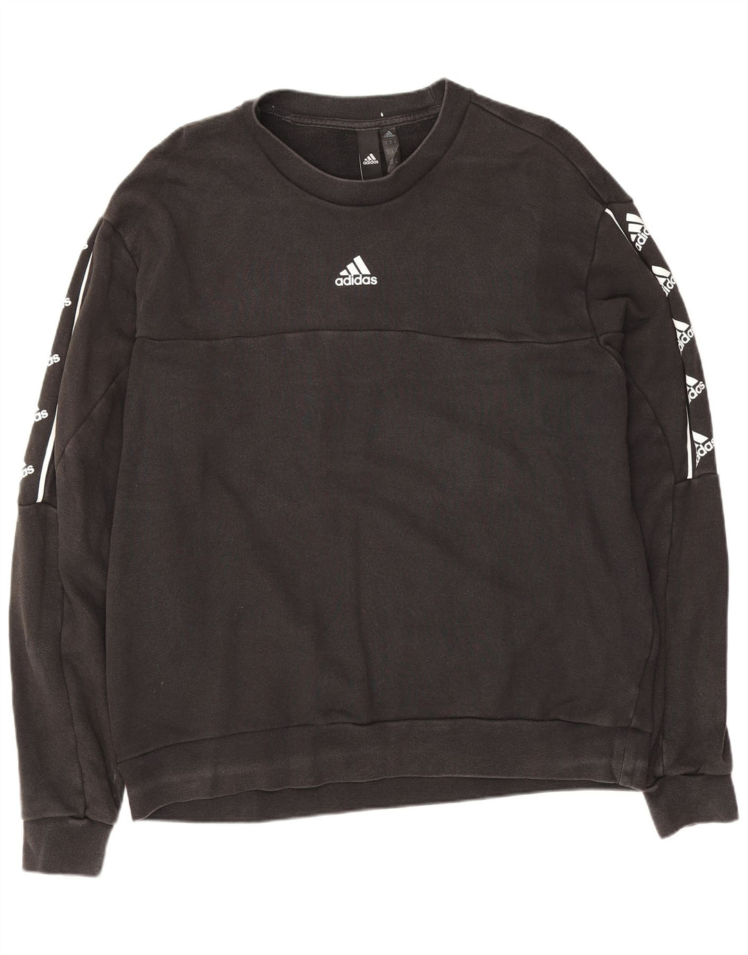 Felpa grafica da uomo Adidas Felpa media in cotone nero