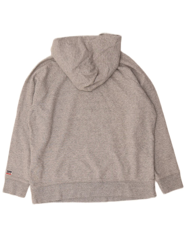 Maglione con cappuccio grafico da uomo Levi's Large in cotone grigio