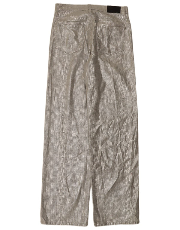 Calvin Klein Womens High Waist Casual Trousers W28 L32 Silver Animal Print