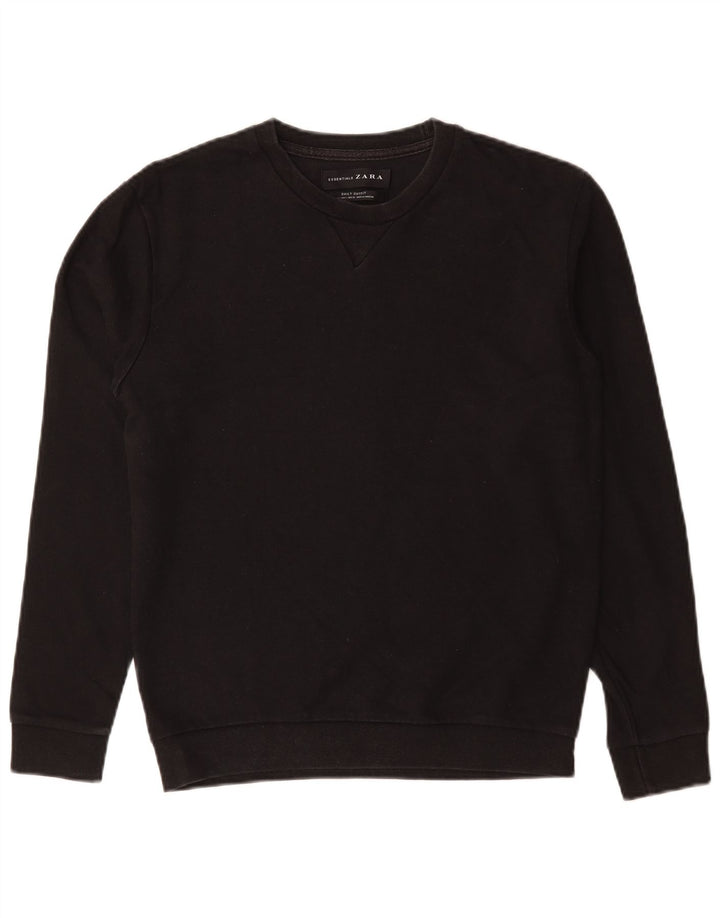 Felpa Zara Uomo Maglione Piccolo Cotone Nero