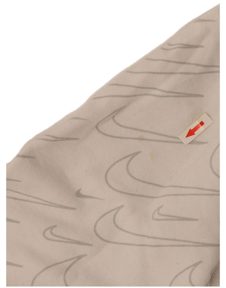 Felpa con cappuccio grafica Nike da uomo in cotone bianco sporco medio