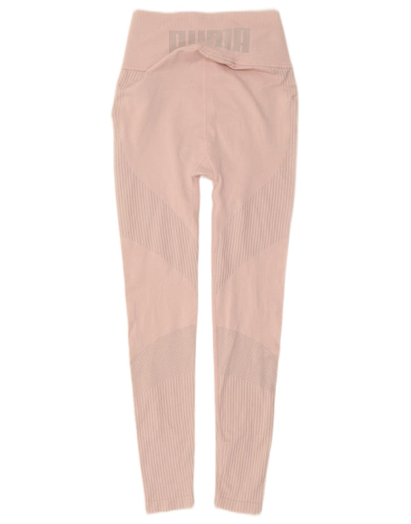 Leggings grafici da donna Puma UK 6 XS poliestere a righe rosa