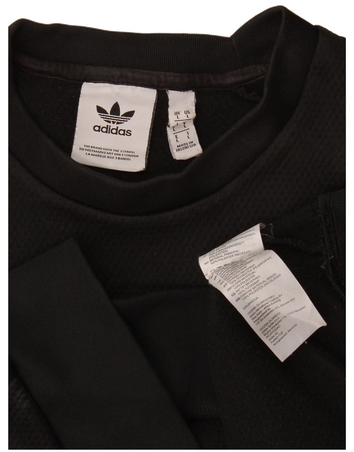 Adidas Felpa con grafica da uomo Maglione grande in poliestere color block nero