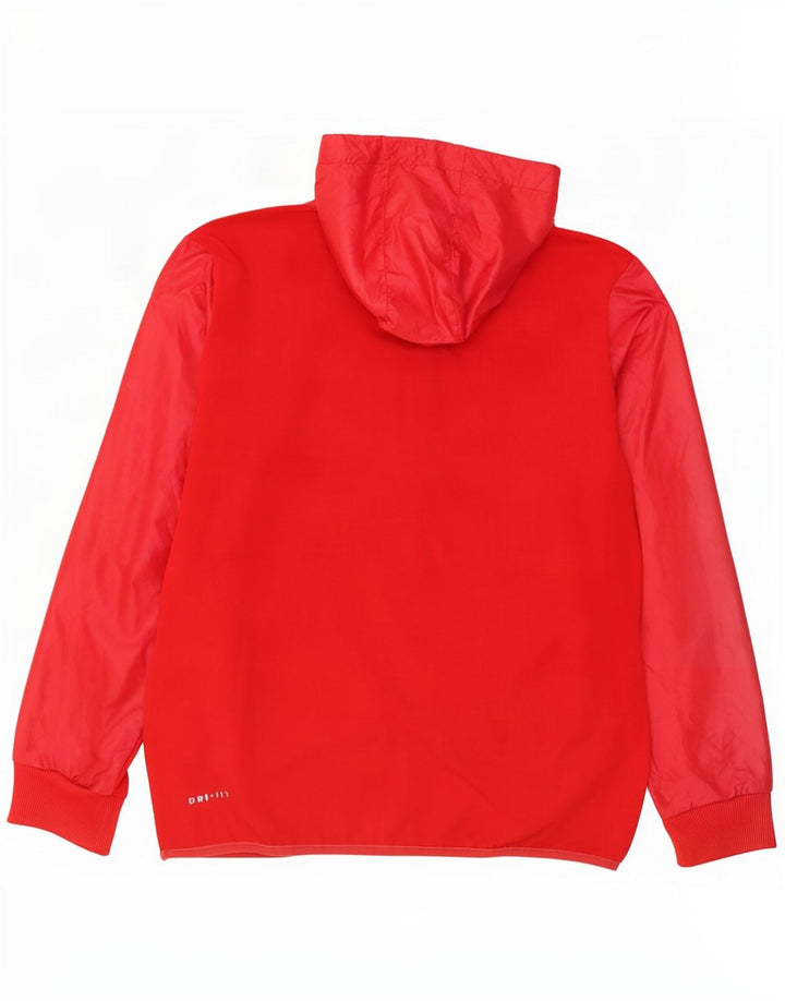 Giacca da ginnastica con cappuccio Nike Dri Fit da uomo, colore rosso medio, in poliestere