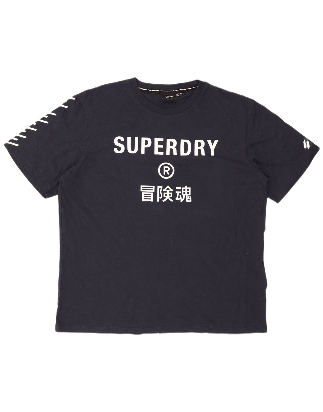 T-shirt grafica da uomo SUPERDRY Top XL in cotone blu navy