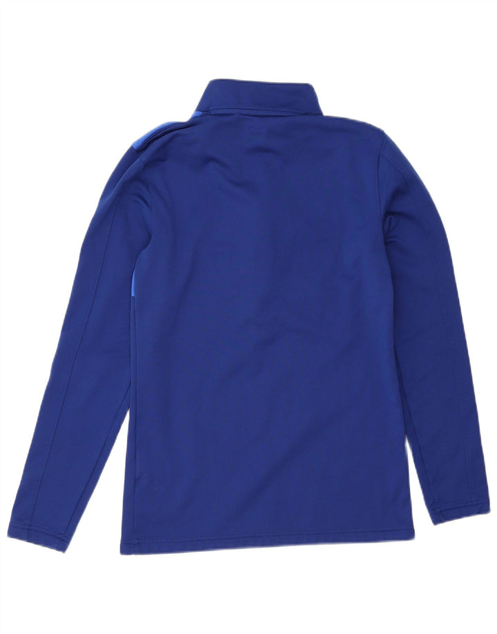 Under Armour Top da uomo con zip e collo a maniche lunghe piccolo blu navy color block