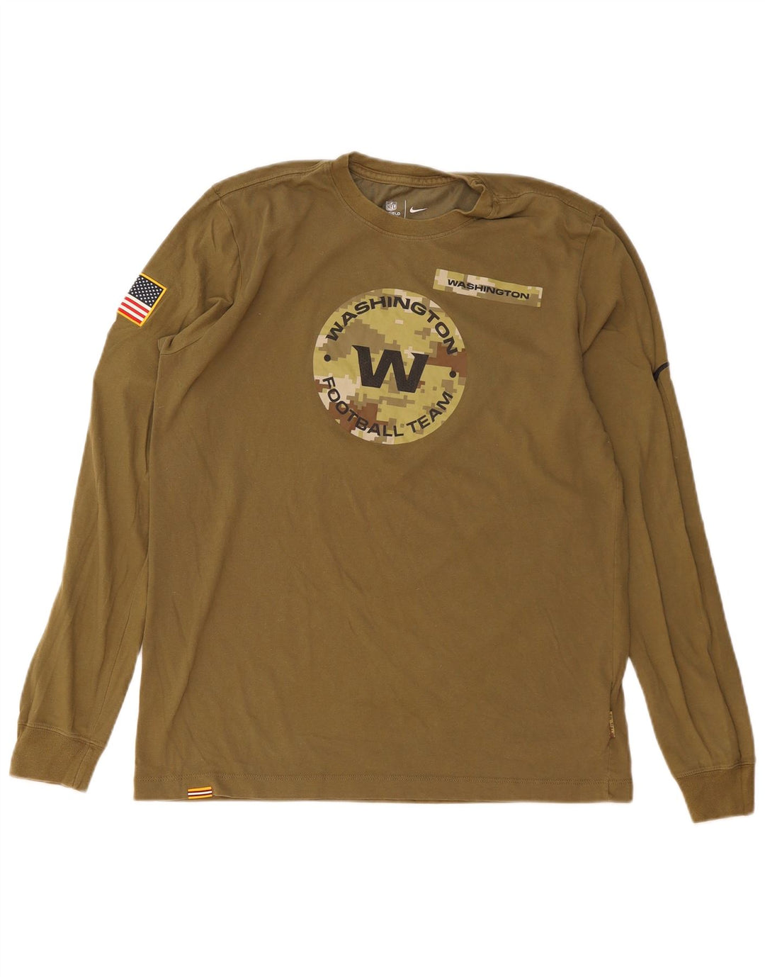 Nike Washington Graphic Top da uomo a maniche lunghe in cotone kaki medio