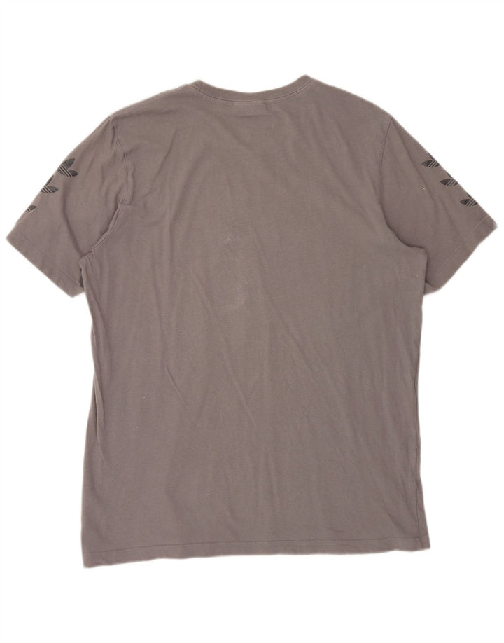 T-shirt grafica da uomo ADIDAS Top grande in cotone grigio