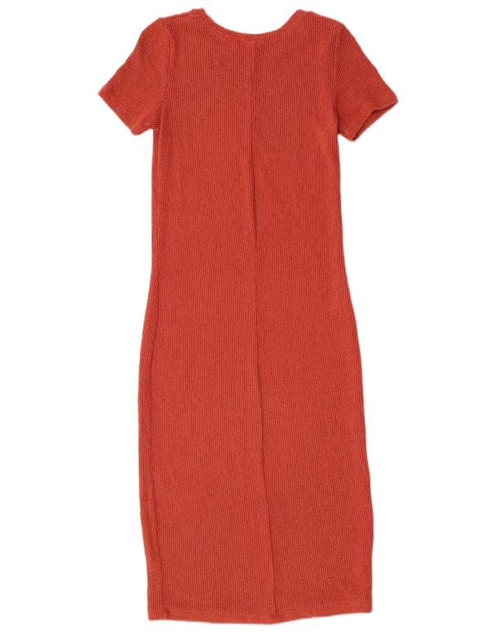 Abito maxi maglione trasparente da donna Zara UK 8 piccolo arancione