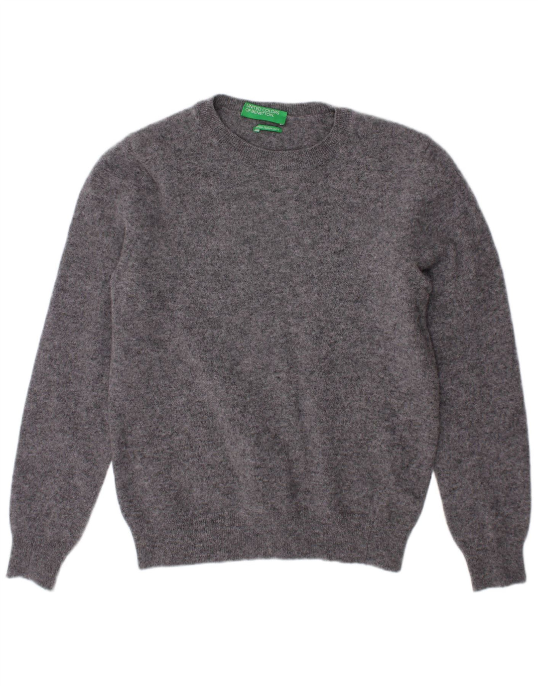 Maglione Girocollo Bambina BENETTON 9-10 Anni Lana Merino Grigia