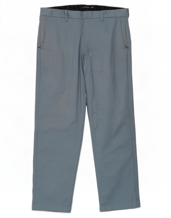 Pantaloni chino dritti Marks & Spencer da uomo blu Harbour W36 L33 cotone