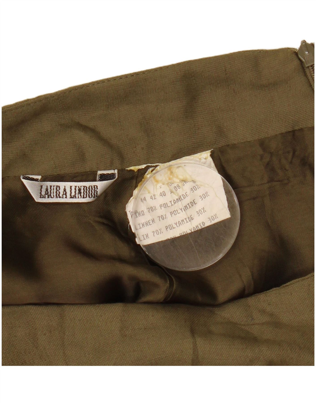 Minigonna da donna LAURA LINDOR EU 40 media W28 poliammide kaki