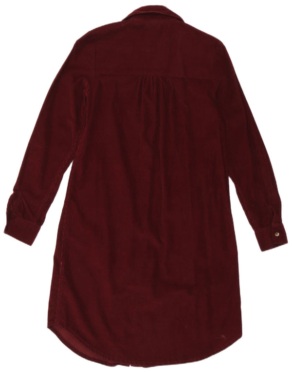 Abito camicia da donna in velluto a coste Fat Face UK 6 XS cotone bordeaux