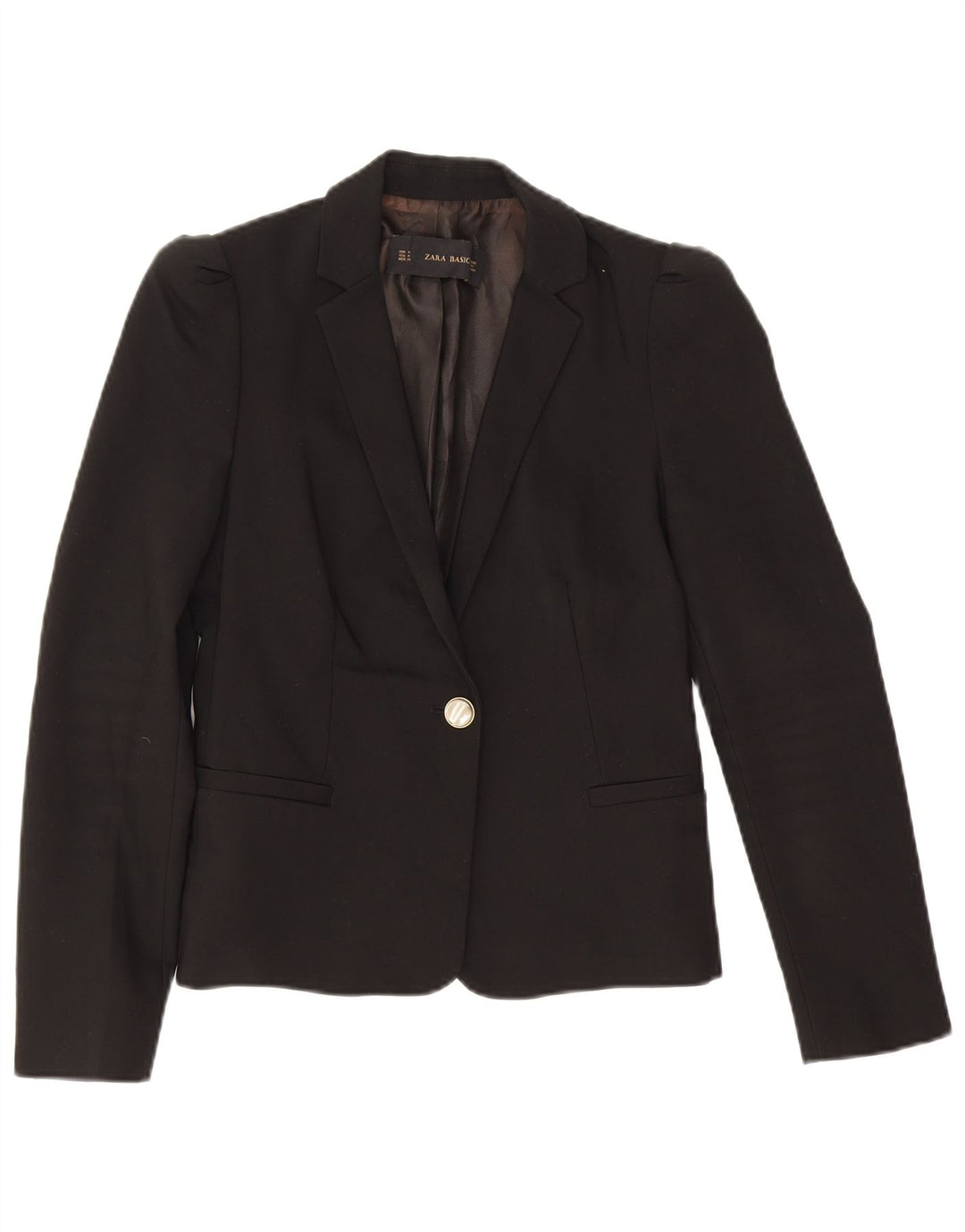 Giacca blazer a 1 bottone da donna Zara UK 12 media nera
