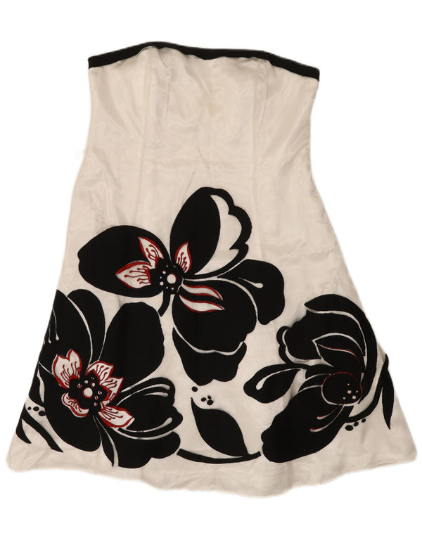 Abito senza spalline da donna Debut UK 14 Nylon floreale bianco medio