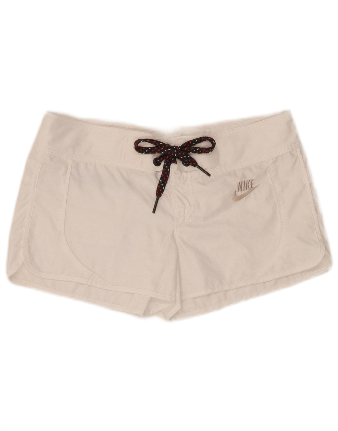 Pantaloncini sportivi da donna Nike UK 10 piccoli poliestere bianco