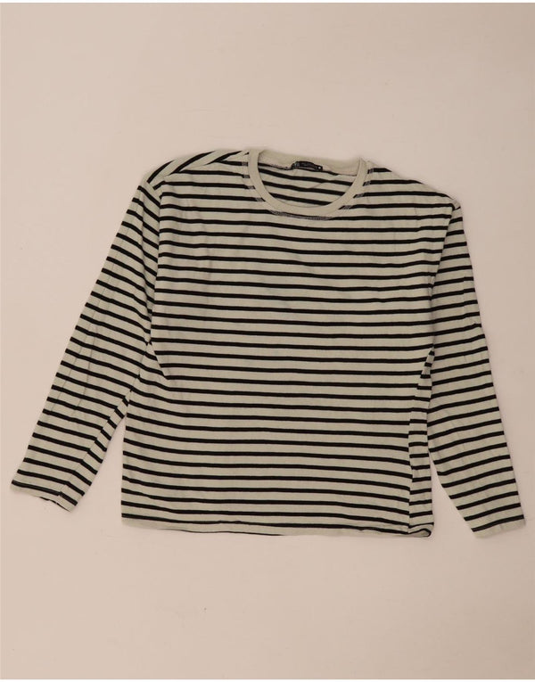 Top Zara da donna a maniche lunghe UK 10 Small White Striped