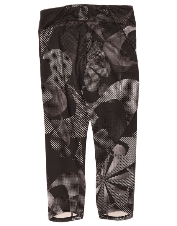 Leggings Capri grafici da donna Nike UK 8 piccoli poliestere floreale nero