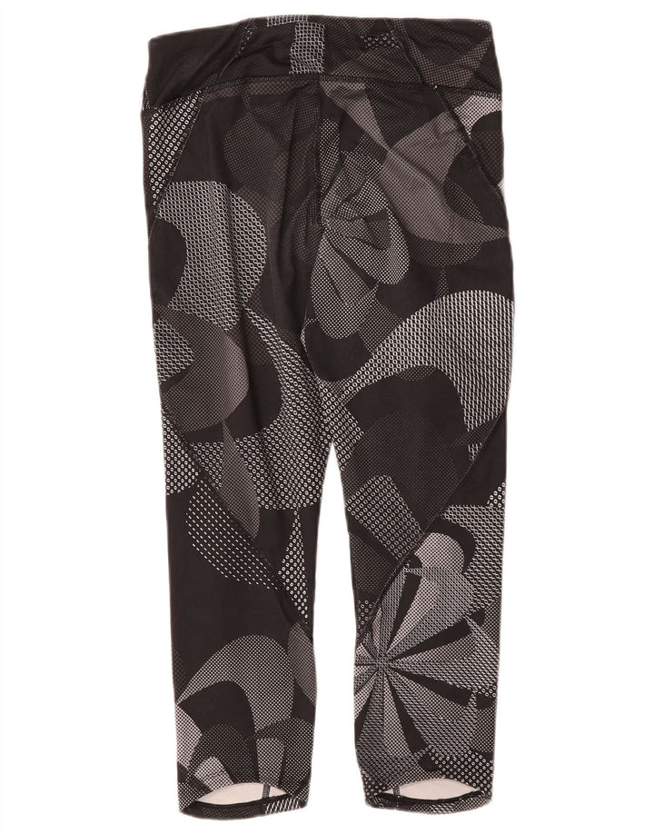 Leggings Capri grafici da donna Nike UK 8 piccoli poliestere floreale nero