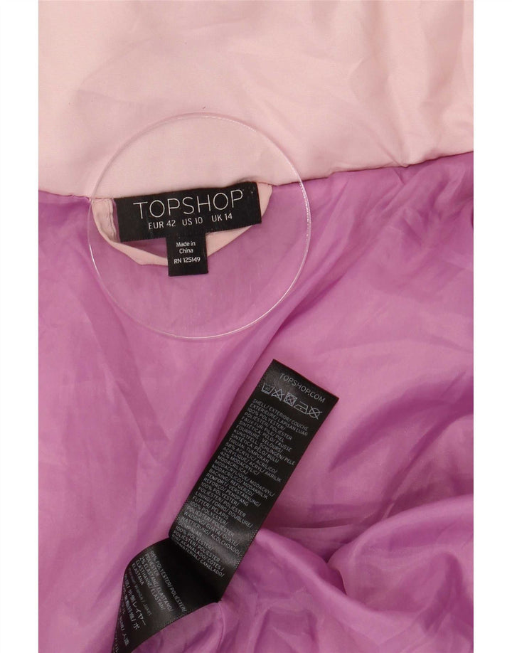 Giacca imbottita oversize con cappuccio da donna Topshop UK 14 grande poliestere rosa