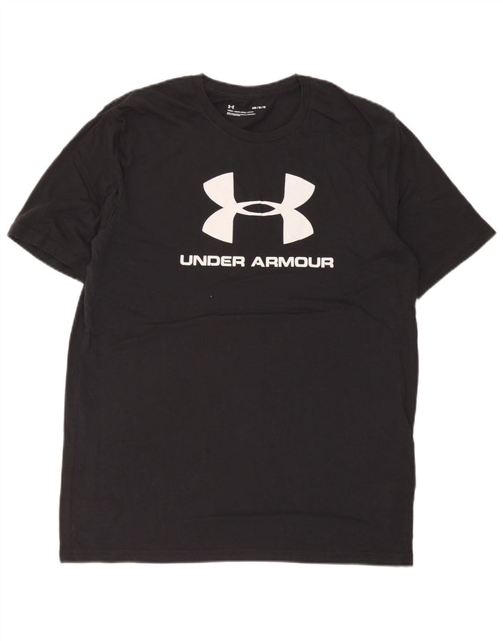 T-shirt grafica da uomo Under Armour Top in cotone nero medio