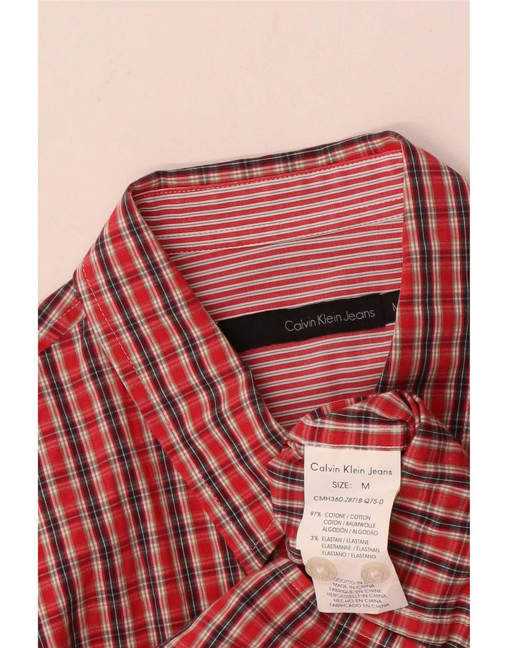 Camicia da uomo Calvin Klein Jeans in cotone a quadri rosso medio