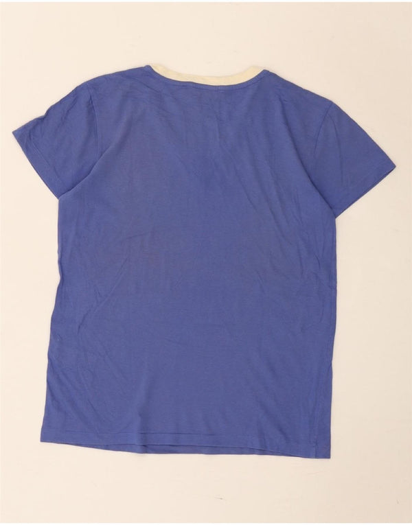 T-shirt da donna Ralph Lauren Top UK 10 Small Blu Colourblock in cotone