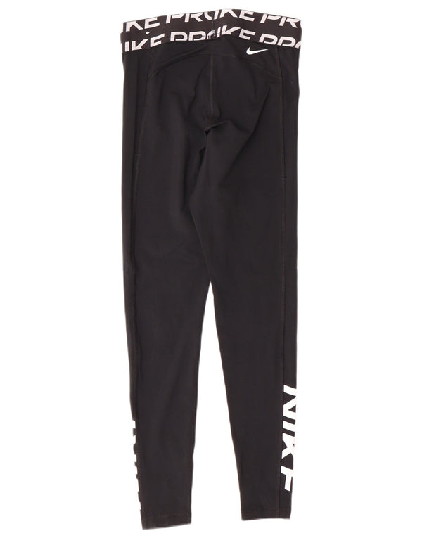 Leggings grafici Nike Dri Fit da donna UK 10 piccoli sportivi in poliestere nero