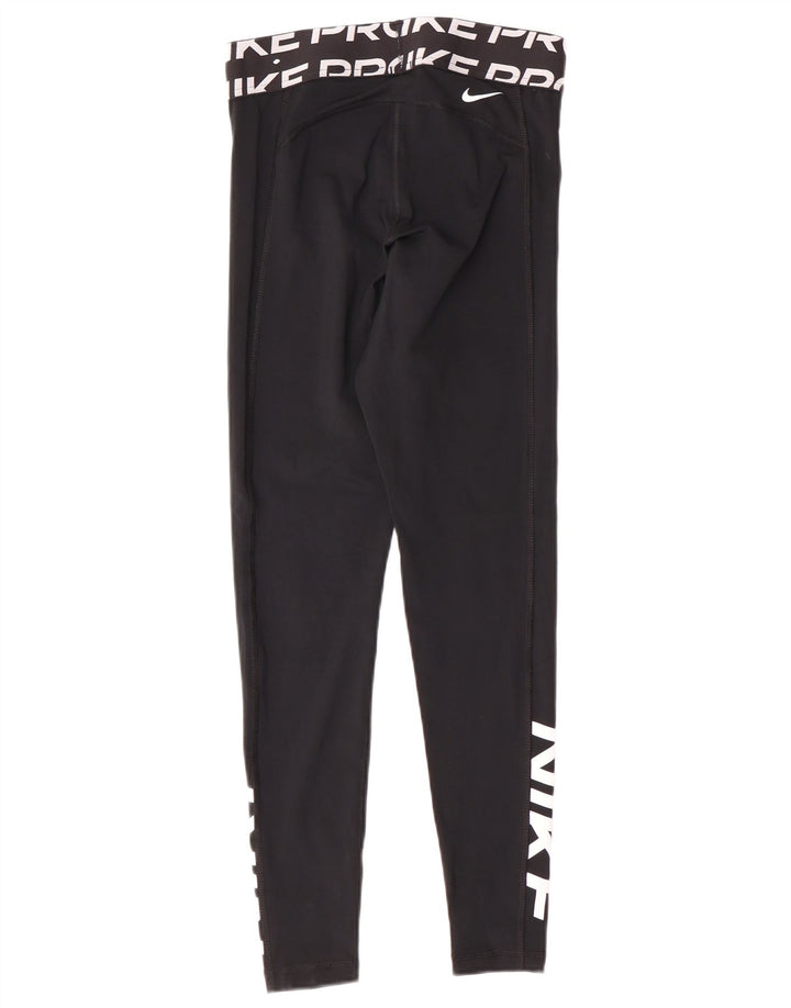 Leggings grafici Nike Dri Fit da donna UK 10 piccoli sportivi in poliestere nero