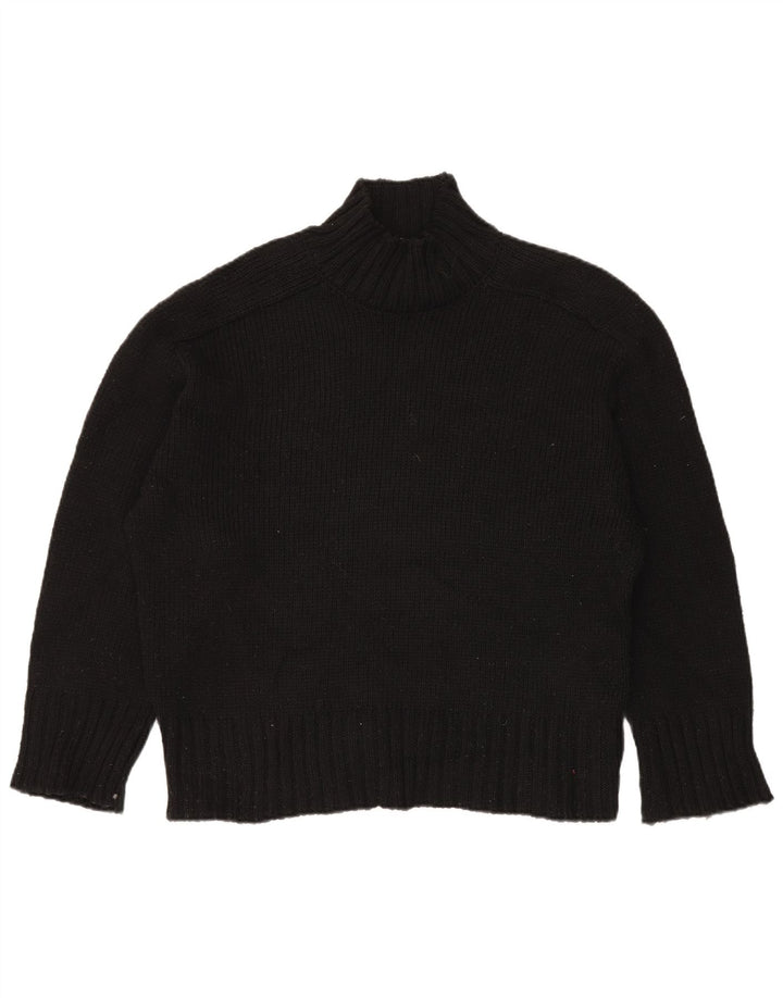 Maglione maglione oversize con collo dolcevita da donna Zara UK 16 grande nero