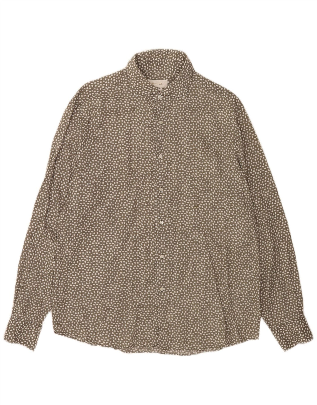 Camicia da uomo Massimo Dutti XL Lino floreale grigio
