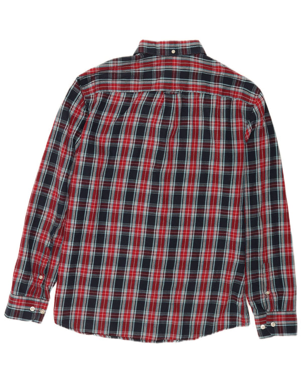 Camicia da uomo Penguin in cotone a quadri blu navy medio