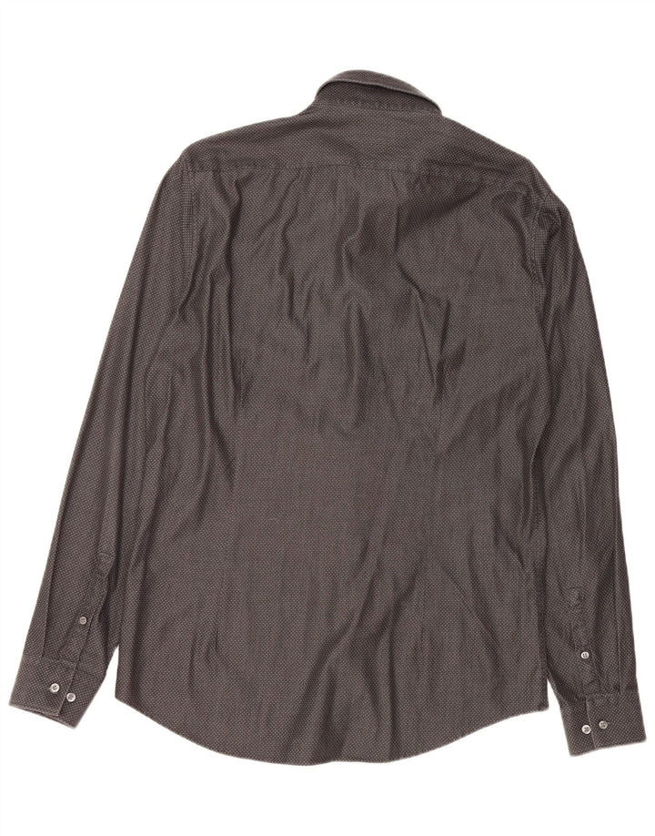 CALVIN KLEIN Mens Slim Fit Shirt Size 40 15 3/4 Medium Black Spotted
