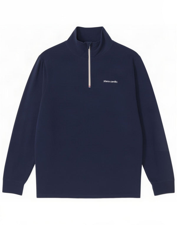 Pierre Cardin Maglione in pile da uomo con zip e collo 2XL Blu navy Poliestere