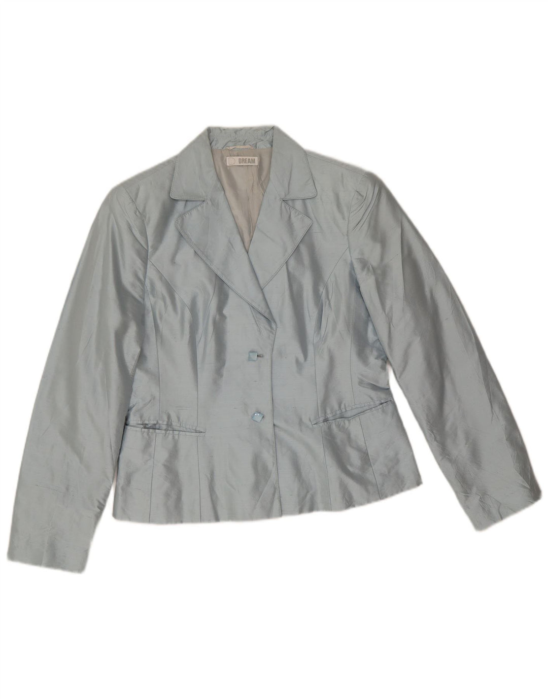Giacca blazer a 2 bottoni da donna Dream UK 14 grande seta blu