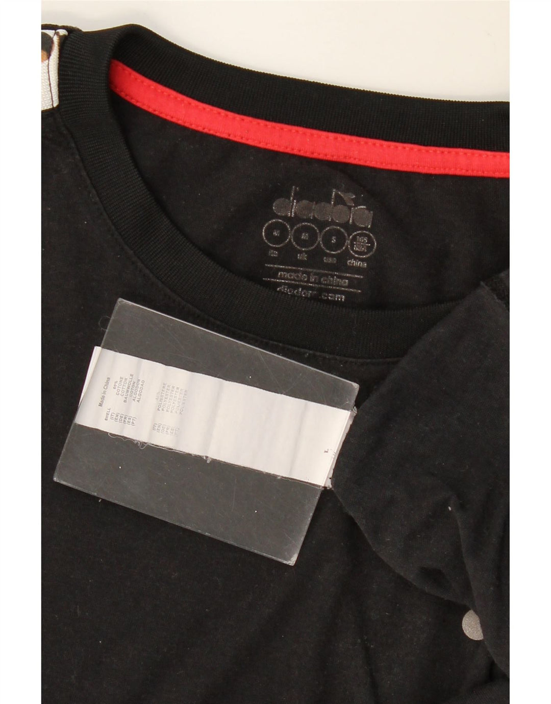 DIADORA T-shirt grafica da uomo Top in cotone color block medio nero